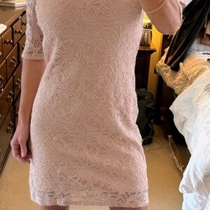 Reign Blush Lace Long Sleeve Dress with cut out back